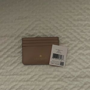 NWT Kate Spade Brynn Staffiano PVC Smal Card Holder Warm Beige